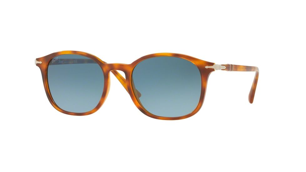 Persol PO3182S Single Vision Prescription Sunglasses PO3182S-1052Q8-51 - Lens Diameter 51 mm, Frame Color Light Havana