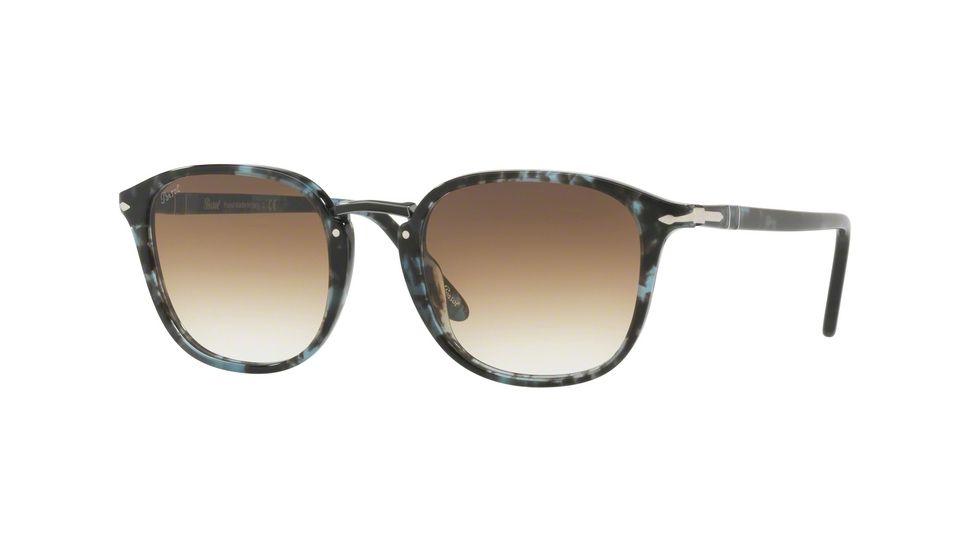 Persol PO3186S Progressive Prescription Sunglasses PO3186S-106251-51 - Lens Diameter 51 mm, Frame Color Spotted Blue Dark Grey
