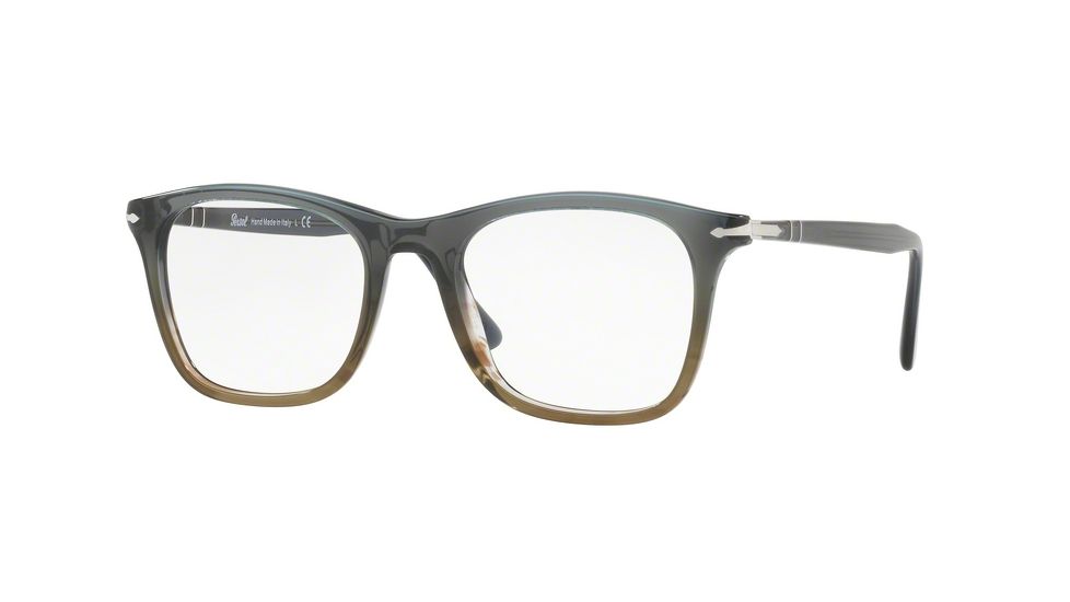Persol PO3188V Eyeglass Frames 1012-51 - Gradient Grey Stripped Green Frame