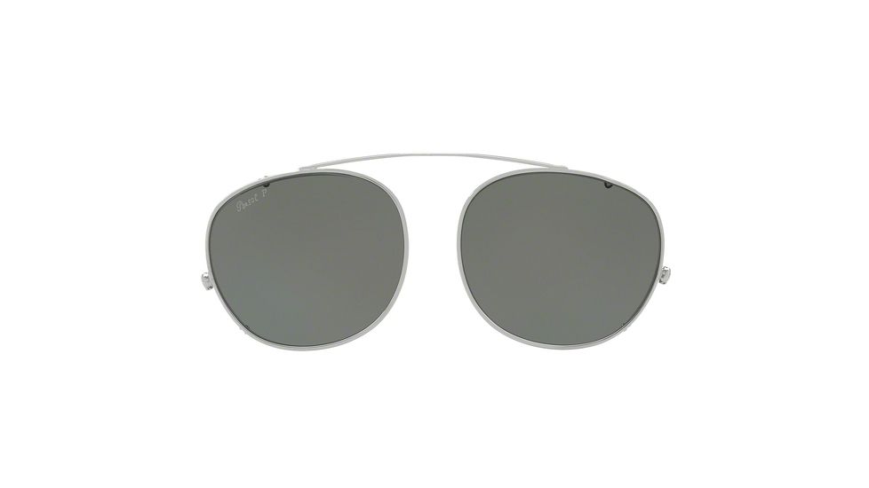 Persol PO7007C Clip-On Sunglasses 513/9A-51 - Gunmetal Frame, Crystal Green Polarized Lenses