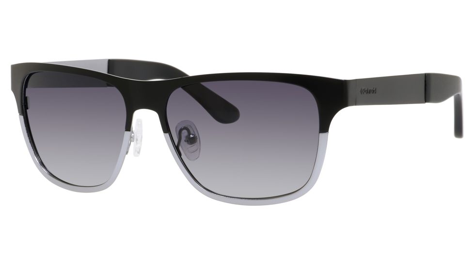 Polaroid X 4414/S Sunglasses X4414S-0BC5-ML-5515 - Black Frame, Gray Gradient Polarized Lenses, Lens Diameter 55mm, Distance Between Lenses 15mm