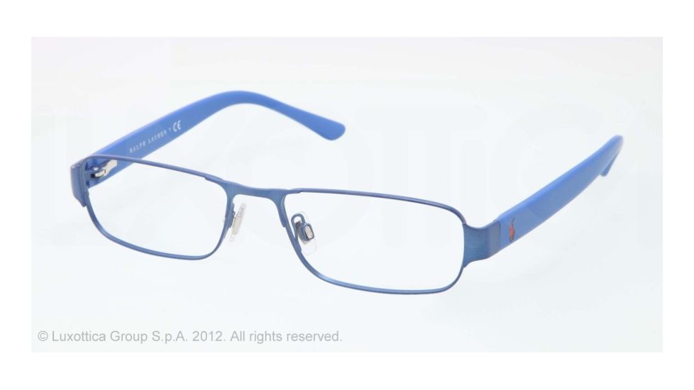 Polo PH1133 Single Vision Prescription Eyeglasses 9240-52 - Matte Light Blue Frame, Demo Lens Lenses