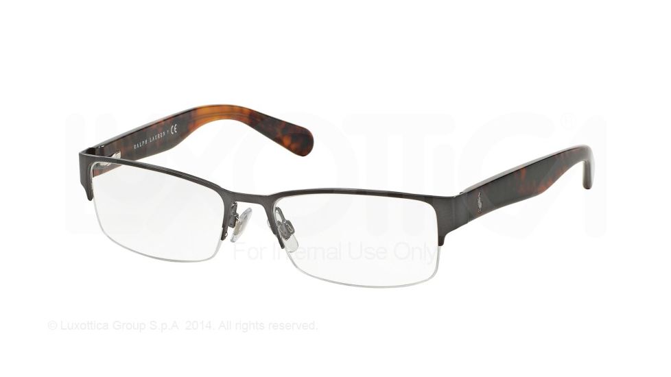 Polo PH1158 Single Vision Prescription Eyeglasses 9157-53 - Shiny Dark Gunmetal Frame