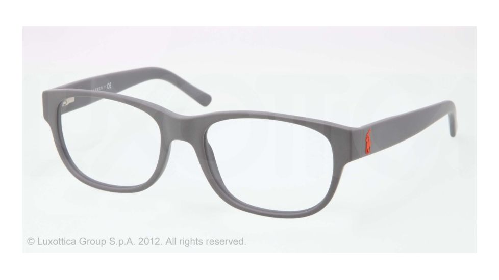 Polo PH2103 Single Vision Prescription Eyeglasses 5419-53 - Matte Dark Grey Frame, Demo Lens Lenses