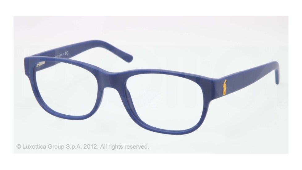Polo PH2103 Single Vision Prescription Eyeglasses 5422-53 - Matte Dark Blue Frame, Demo Lens Lenses