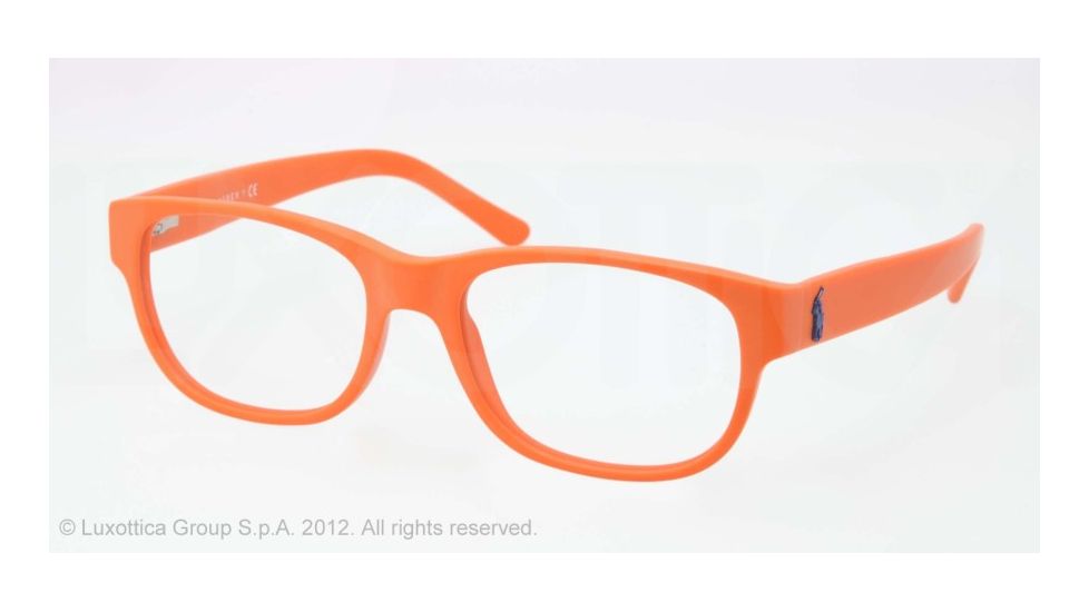 Polo PH2103 Single Vision Prescription Eyeglasses 5423-53 - Matte Orange Frame, Demo Lens Lenses