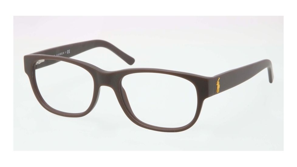 Polo PH2103 Single Vision Prescription Eyeglasses 5424-53 - Matte Brown Frame, Demo Lens Lenses