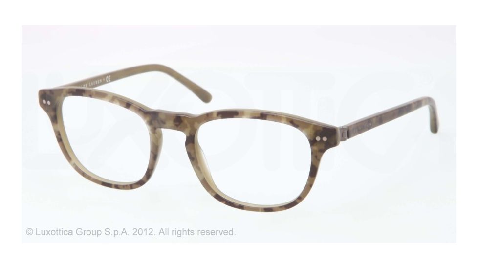 Polo PH2107 Single Vision Prescription Eyeglasses 5427-48 - Matte Green Camouflage Frame, Demo Lens Lenses