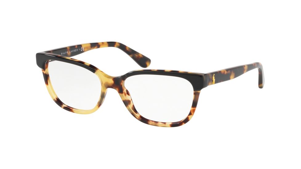 Polo PH2203 Eyeglass Frames 5631-54 - Top Black On Spotty Havana