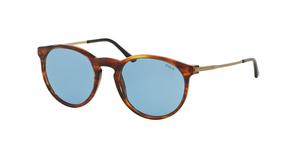 Polo PH4096 Sunglasses 500772-50 - Stripped Havana Frame, Azure Lenses