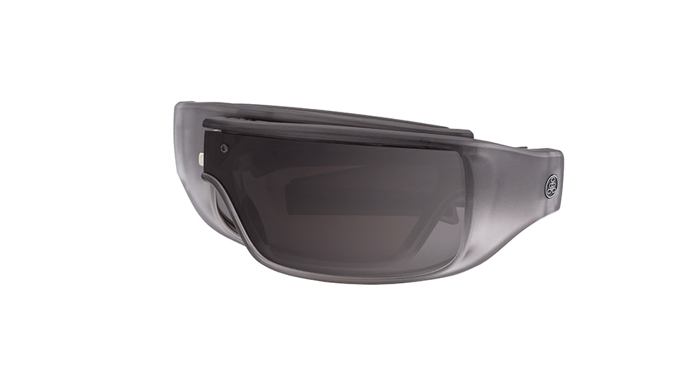 Popticals PopGear Sunglasses, Smoke/Clear Crystal Matte Frame, Gray Lens, Polarized, 030050-SEGP