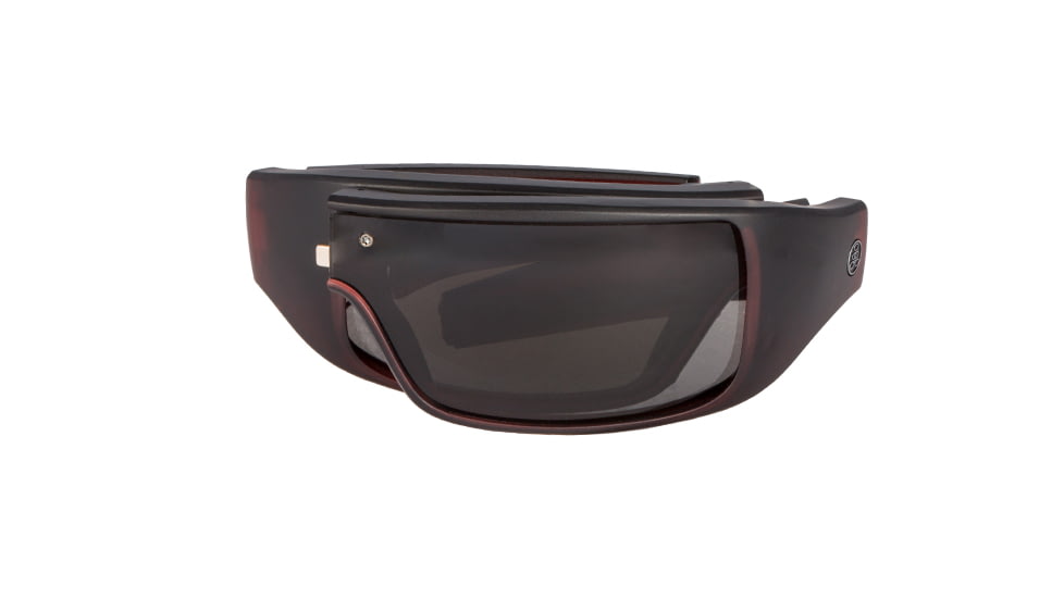 Popticals PopGear Sunglasses, Wine/Black Crystal Matte Frame, Gray Lens, Polarized, 030050-LEGP