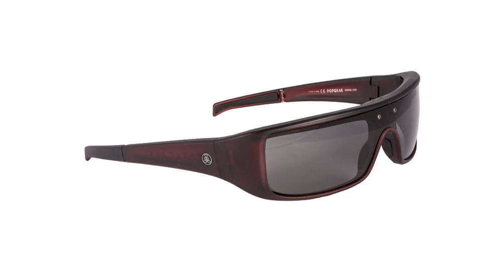 Popticals PopGear Sunglasses, Wine/Black Crystal Matte Frame, Gray Lens, Polarized, 030050-LEGP