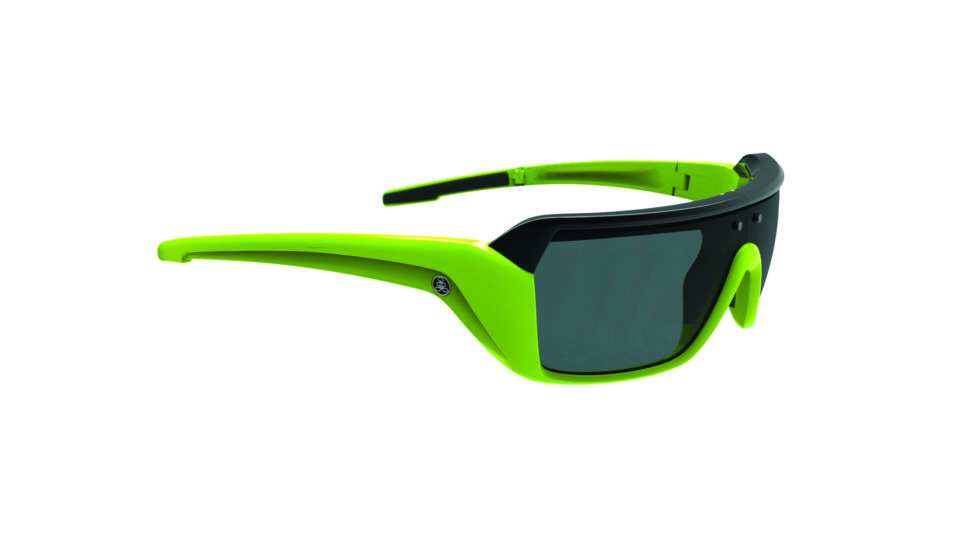 Popticals PopStorm Sunglasses, Green/Black Gloss Frame, Gray Lens, Polarized, 010060-EBGP