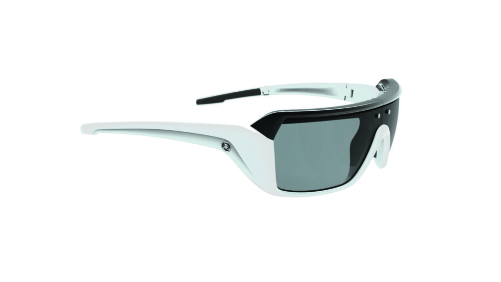 Popticals PopStorm Sunglasses, White/Black Gloss Frame, Gray Lens, Polarized, 010060-WBGP