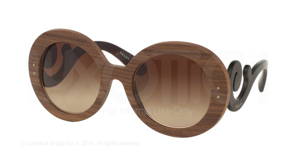 Prada BAROQUE PR27RS Sunglasses IAM6S1-55 - Nut Canaletto Frame, Brown Gradient Lenses