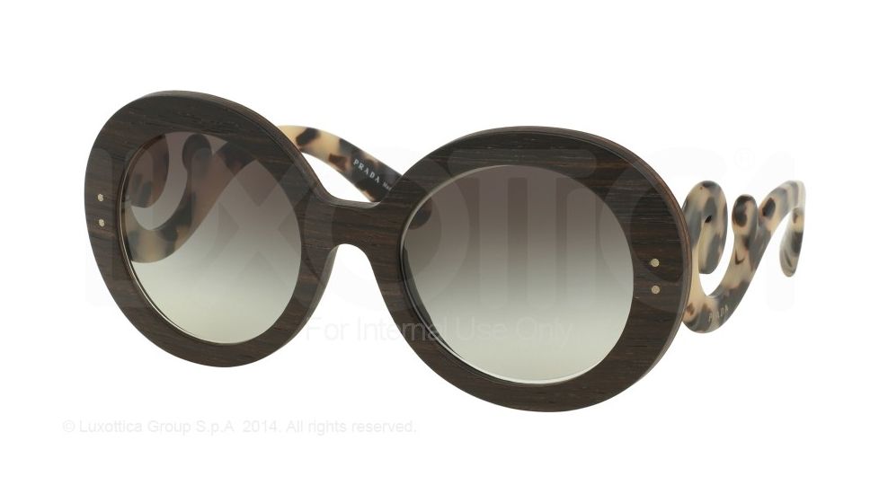 Prada BAROQUE PR27RS Sunglasses UBT0A7-55 - Ebony Malabar Frame, Grey Gradient Lenses