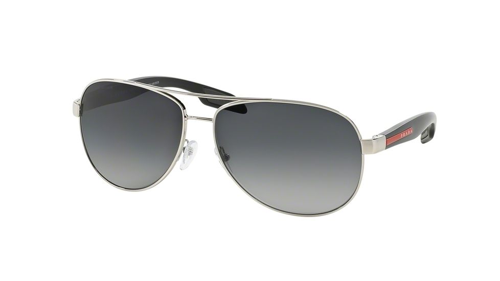 Prada BENBOW PS53PS Sunglasses 1BC5W1-62 - Steel Frame, Polar Grey Gradient Lenses