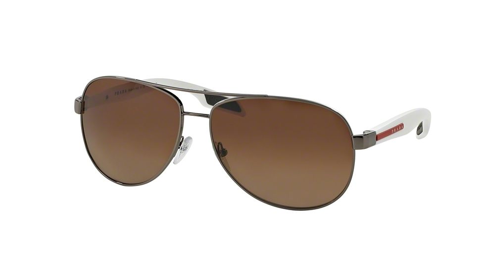 Prada BENBOW PS53PS Sunglasses 5AV2G0-62 - Gunmetal Frame, Polar Light Brown Gradient Lenses