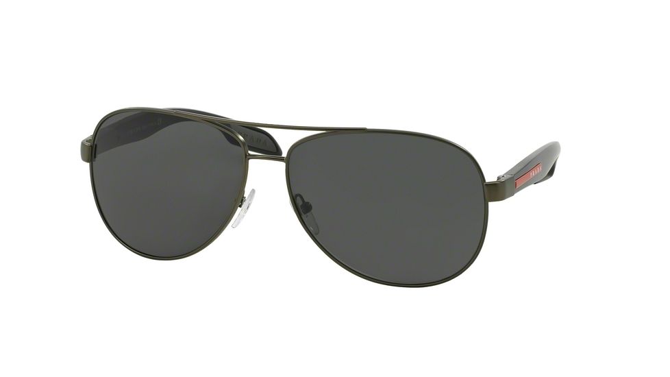Prada BENBOW PS53PS Sunglasses ROV1A1-62 - Military Green Demi Shiny Frame, Grey Lenses