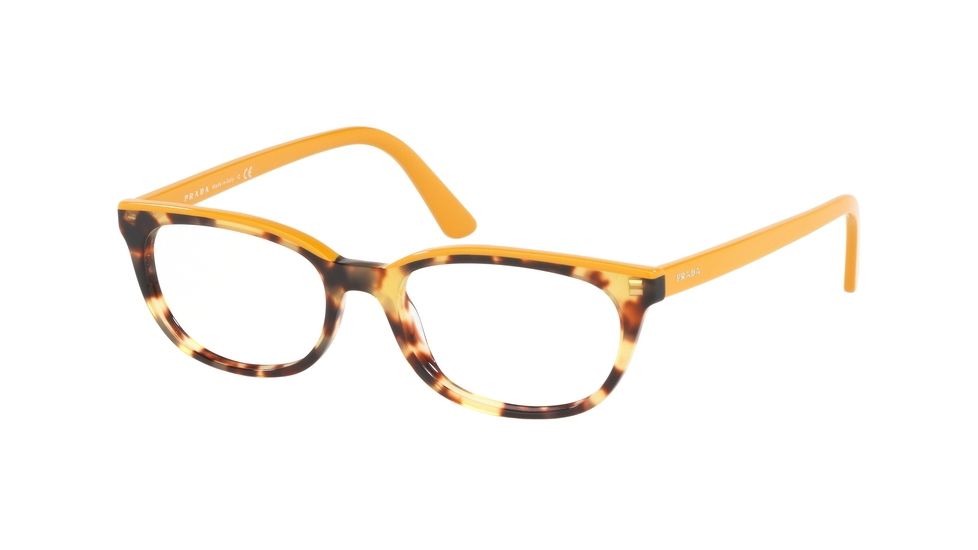 Prada CATWALK PR13VV Eyeglass Frames 4741O1-51 - Medium Havana/Yellow