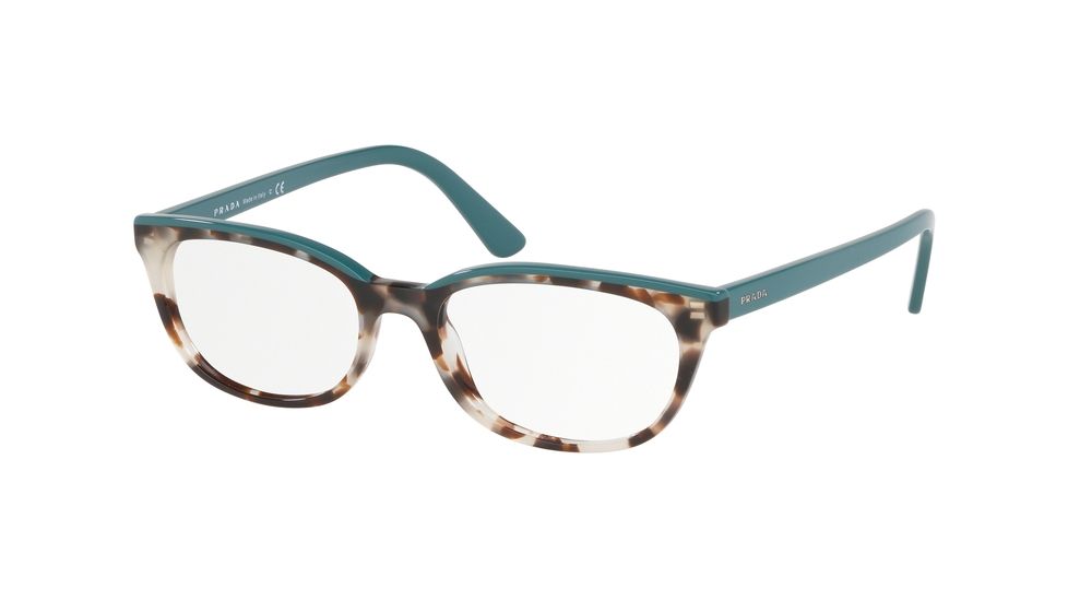 Prada CATWALK PR13VV Eyeglass Frames 4751O1-51 - Spotted Brown Opal/Green