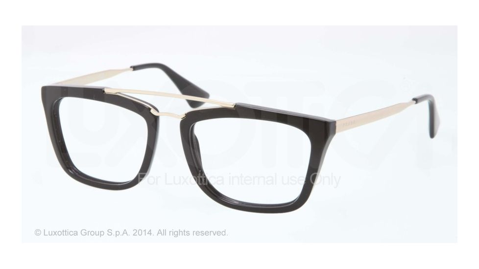 Prada CINEMA PR18QV Progressive Prescription Eyeglasses 1AB1O1-51 - Black Frame