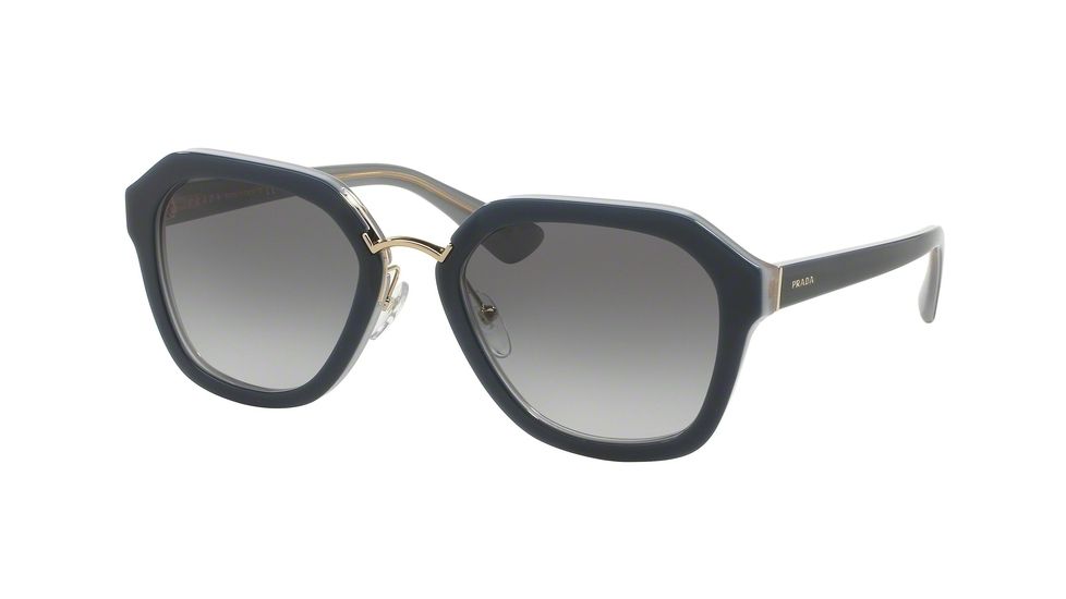 Prada CINEMA' PR25RS Single Vision Prescription Sunglasses PR25RS-UEE3E2-55 - Lens Diameter 55 mm, Frame Color Opal Grey/azure/opal Grey