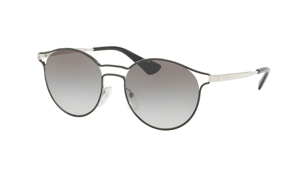Prada CINEMA PR62SS Progressive Prescription Sunglasses PR62SS-1AB0A7-53 - Lens Diameter 53 mm, Frame Color Black/Silver