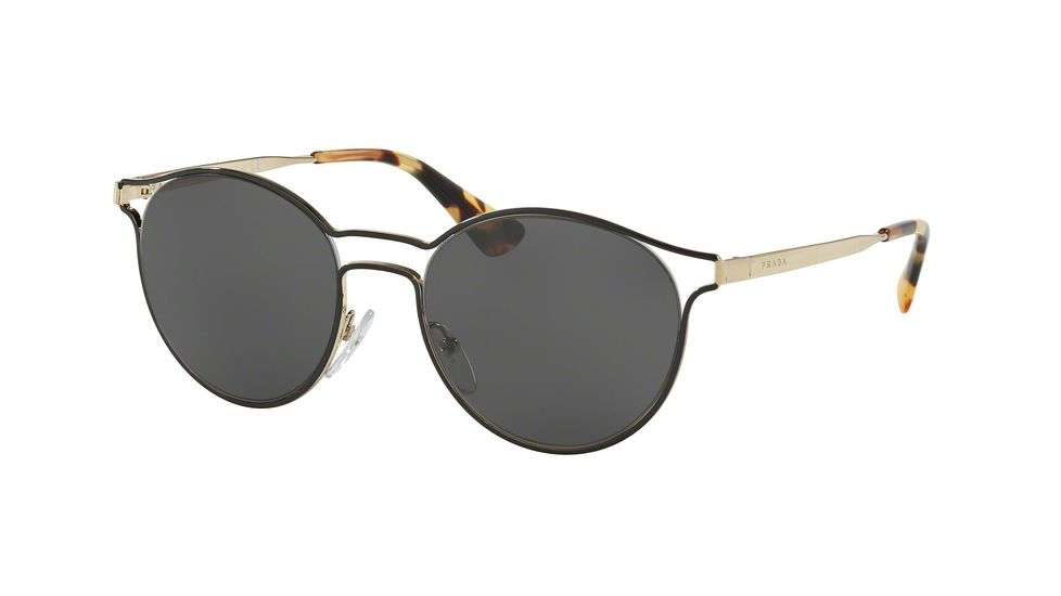 Prada Cinema PR62SS Sunglasses 1AB5S0-53 - Black/pale Gold Frame, Grey Lenses