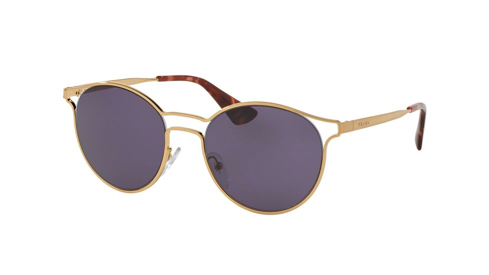 Prada Cinema PR62SS Sunglasses 7OE6O2-53 - Antique Gold Frame, Violet Lenses