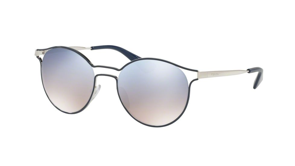 Prada CINEMA PR62SS Sunglasses TFM5R0-53 - Blue/Silver Frame, Blue Mirror Silver 80 Lenses