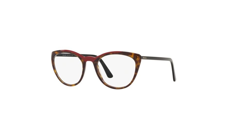 Prada CONCEPTUAL PR07VVF Bifocal Prescription Eyeglasses, 53mm, Havana/Red, PR07VVF-3201O1-53-BI