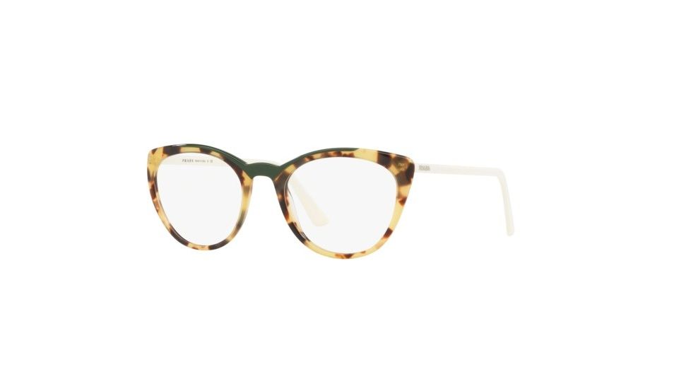 Prada CONCEPTUAL PR07VVF Bifocal Prescription Eyeglasses, 53mm, Medium Havana/Green, PR07VVF-3211O1-53-BI