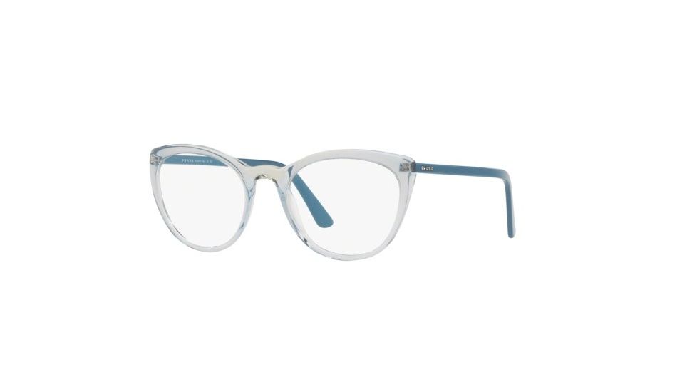 Prada CONCEPTUAL PR07VVF Bifocal Prescription Eyeglasses 3251O1-53 - Transp Azure/Transp Green
