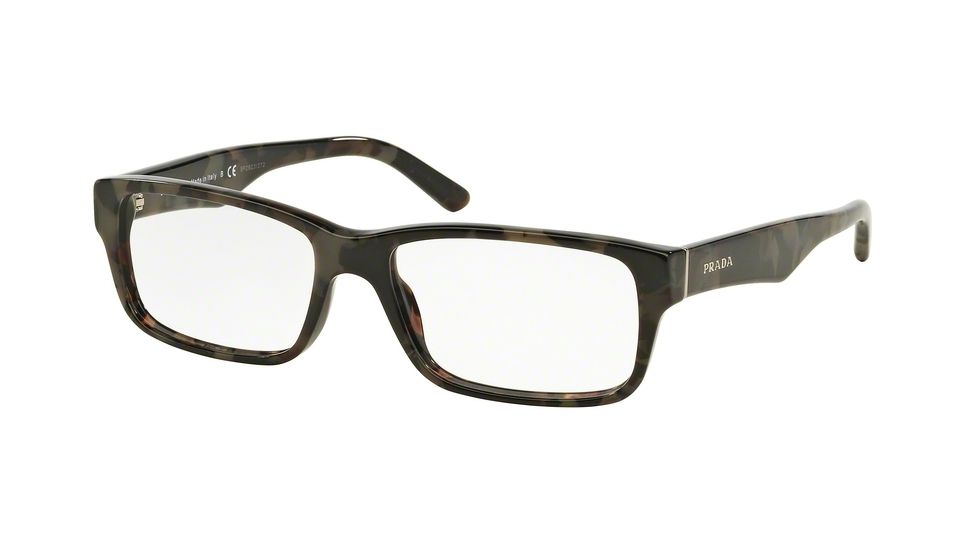 Prada Eyeglass Frames PR16MV UEL1O1-53 - Spotted Brown Grey Frame