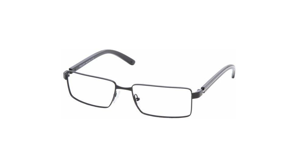 Prada Eyeglasses PR65LV with No-Line Progressive Rx Prescription Lenses 1BO1O1-5516 - Matte Black 