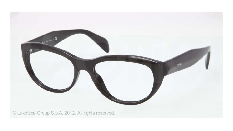Prada JOURNAL PR01QV Eyeglass Frames 1AB1O1-52 - Black Frame