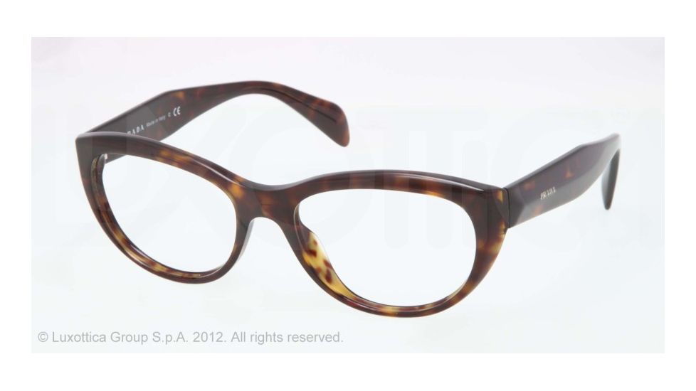 Prada JOURNAL PR01QV Eyeglass Frames 2AU1O1-52 - Havana Frame