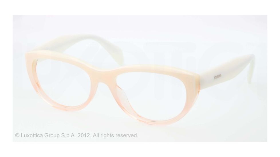 Prada JOURNAL PR01QV Eyeglass Frames QFK1O1-52 - Ivory Gradient Pink Frame