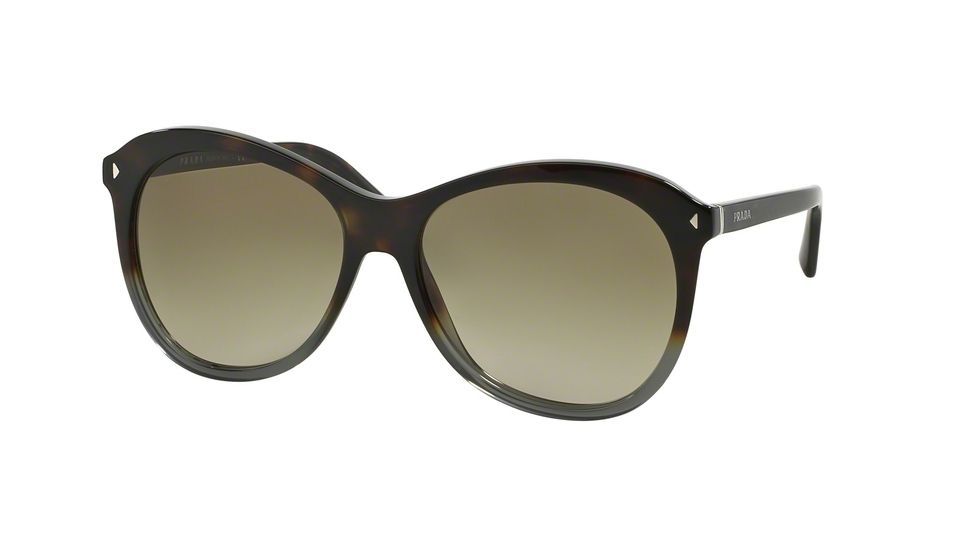 Prada JOURNAL PR13RS Single Vision Prescription Sunglasses PR13RS-TKT1X1-57 - Lens Diameter 57 mm, Frame Color Grey Havana Gradient