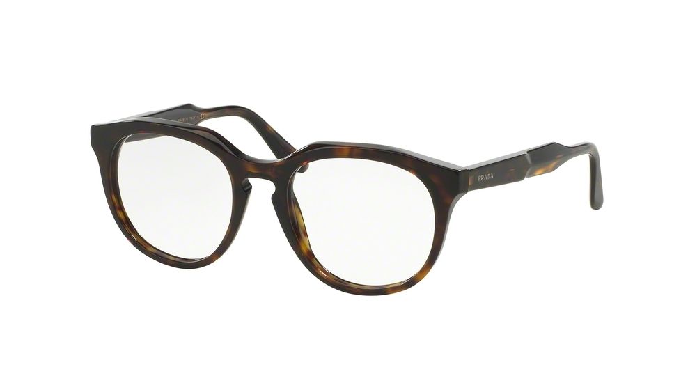Prada JOURNAL PR13SV Progressive Prescription Eyeglasses 2AU1O1-50 - Havana Frame