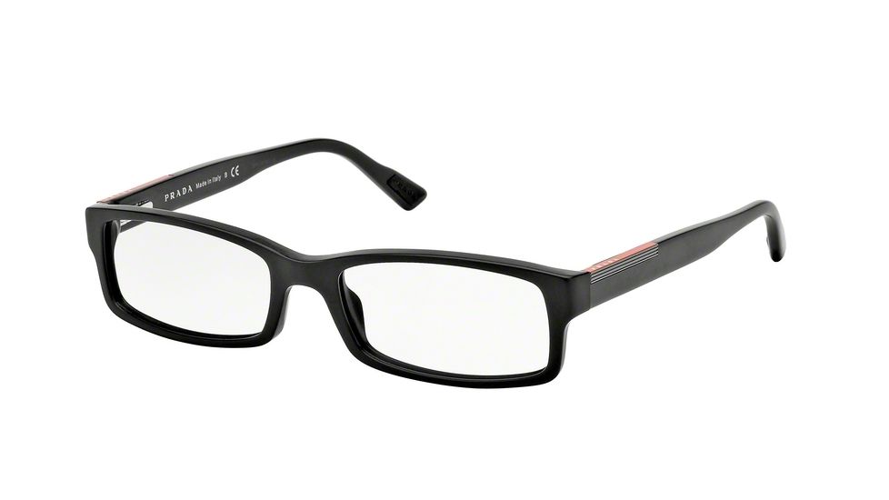 Prada Linea Rosa Eyeglasses PS10AV with No-Line Progressive Rx Prescription Lenses TIQ1O1-52 - Matte Grey Frame