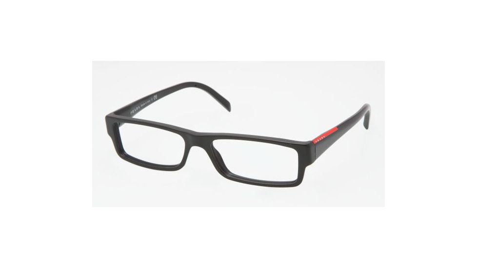 Prada Linea Rosa PS01AV Progressive Eyeglasses - Black Demi Matte Frame / 51 mm Prescription Lenses, 1BO1O1-5115