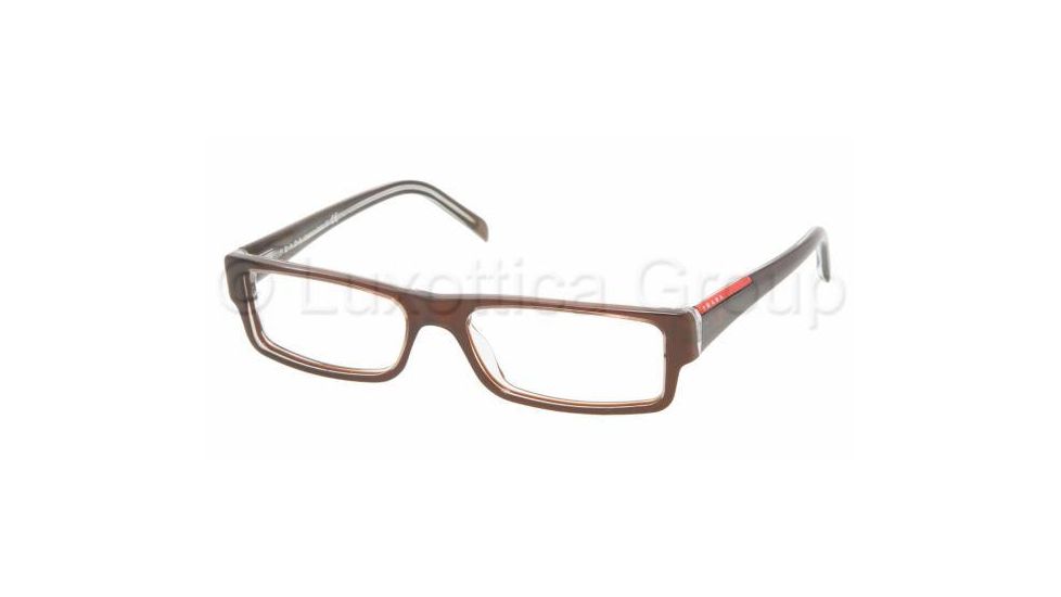 Prada Linea Rosa PS01AV Progressive Eyeglasses - Morish/Transparent Morish Frame / 51 mm Prescription Lenses, ZX01O1-5115