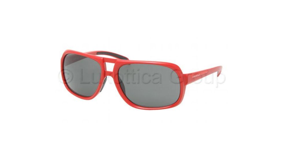 Prada Linea Rosa PS 06LS Sunglasses Styles - Red Demi Shiny Frame / Gray Lenses, ZVI1A1-6317