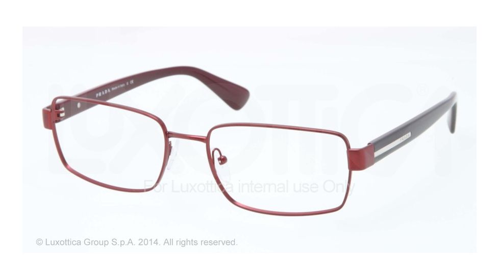 Prada PLAQUE PR60QV Bifocal Prescription Eyeglasses ROP1O1-54 - Matte Bordeaux Frame
