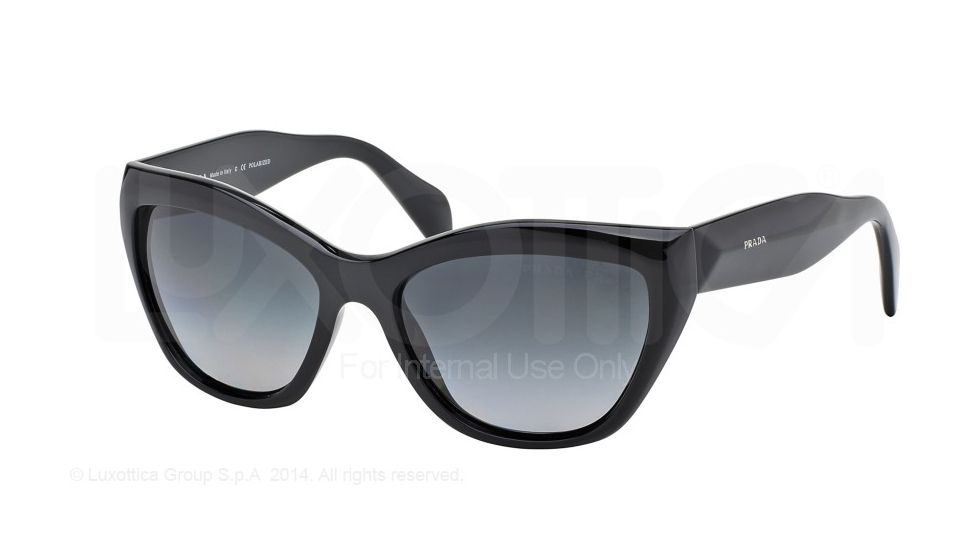 Prada POEME PR02QS Sunglasses 1AB5W1-56 - Black Frame, Polar Grey Gradient Lenses