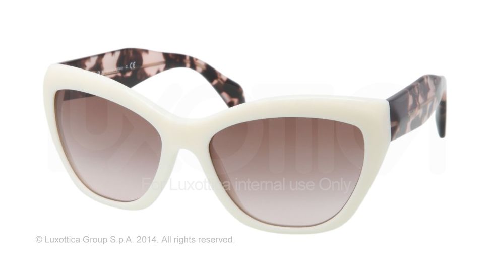 Prada POEME PR02QS Sunglasses 7S30A6-56 - Ivory Frame, Brown Gradient Lenses
