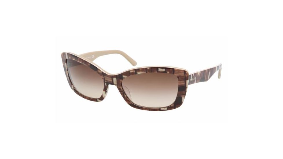Prada PR 03NS Sunglasses Styles - Top Mimetic Burnt/Caramel Frame / Brown Gradient Lenses, BF36S1-5718